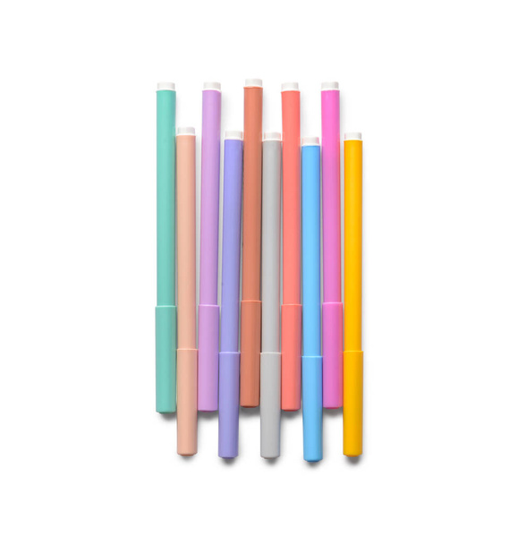 Colorful markers on white background - Photo, Image
