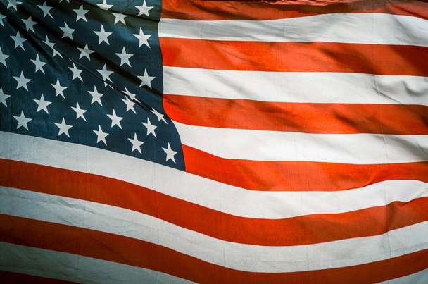 Retro Vintage USA Flag In Wind - Photo, Image