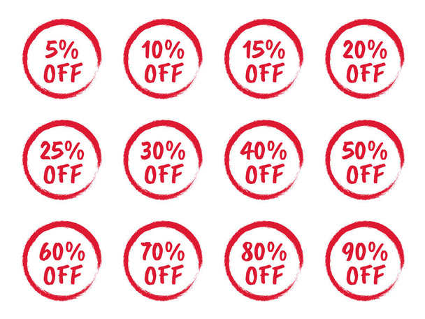 discount labels set, sale tag, offer price - Wektor, obraz