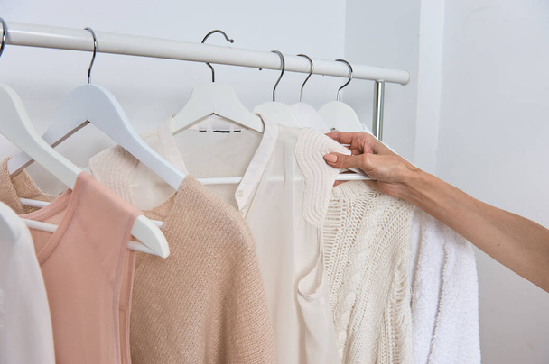 women's wardrobe, blouses in the wardrobe - Fotografie, Obrázek