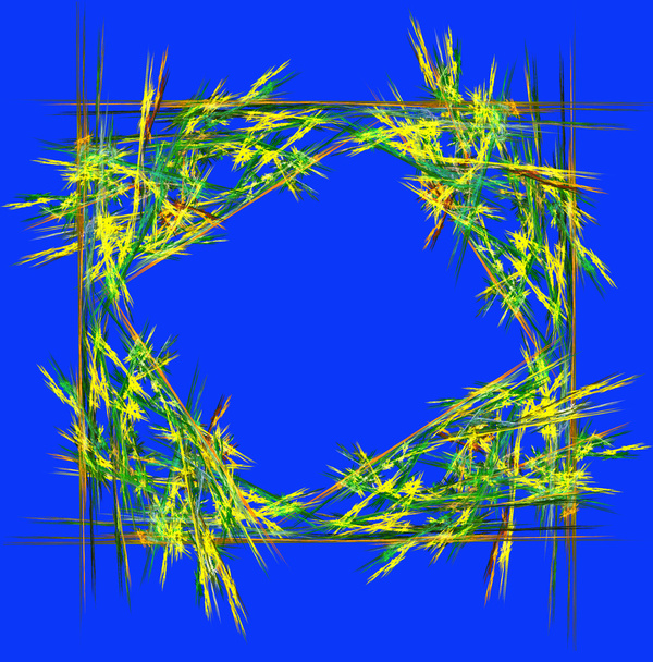 Fondo abstracto en estilo geométrico en verde y azul. Composición
 - Foto, imagen