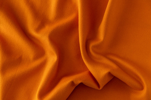 surface ridée de polaire orange douce, fond, texture - Photo, image