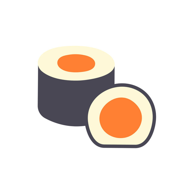 Sushi rolls icon. Isolated flat color icon. Vector illustration. Modern glyph design. Food ingredients. Japanese cuisine - Vektor, obrázek