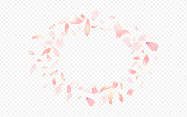 White Sakura Vector Transparent Background. Flower Rain Card. Rose Graphic Banner. Lotus Aroma Texture. Purple Confetti Springtime Backdrop. - Vettoriali, immagini