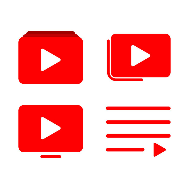 Video icon logo. Vector illustration in flat design - ベクター画像