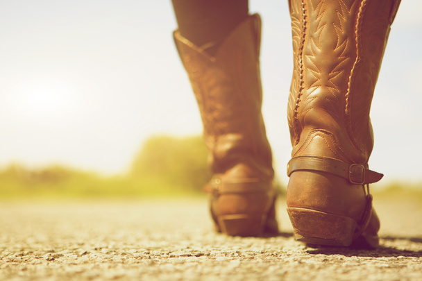 Female with cowboy boots - Photo, Image