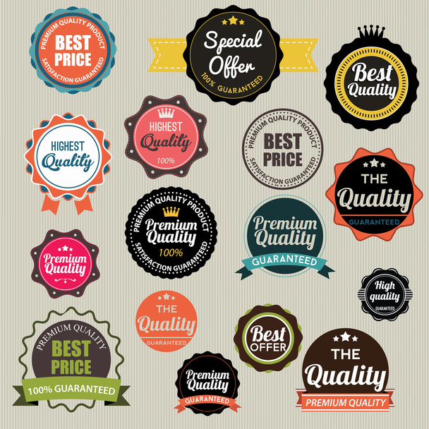 Set of vector stickers and ribbons - Vector, Image