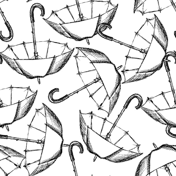 Vintage umbrella in sketch style - Вектор,изображение