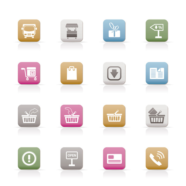 Online shop icons - Vector, imagen