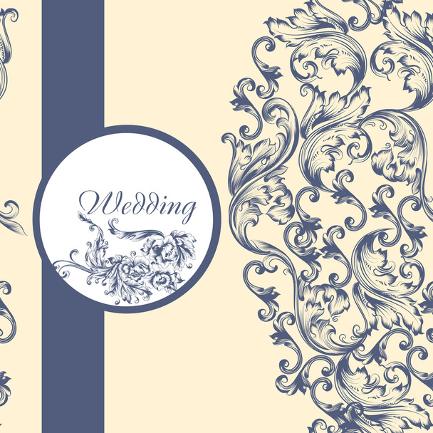 Wedding  pattern with flowers - Vetor, Imagem