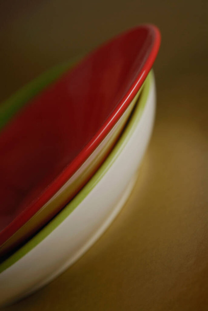 close up of a red and white dish - Foto, immagini