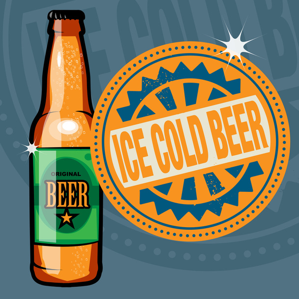 Abstract stamp or label with the text Ice Cold Beer written insi - Vector, Imagen