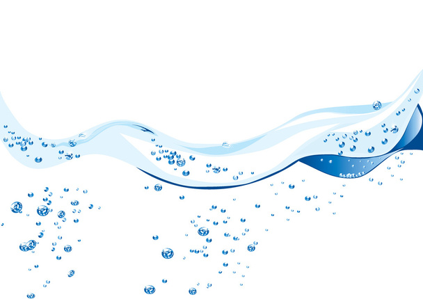 elegantní wave design s vodou bublinky - Vektor, obrázek