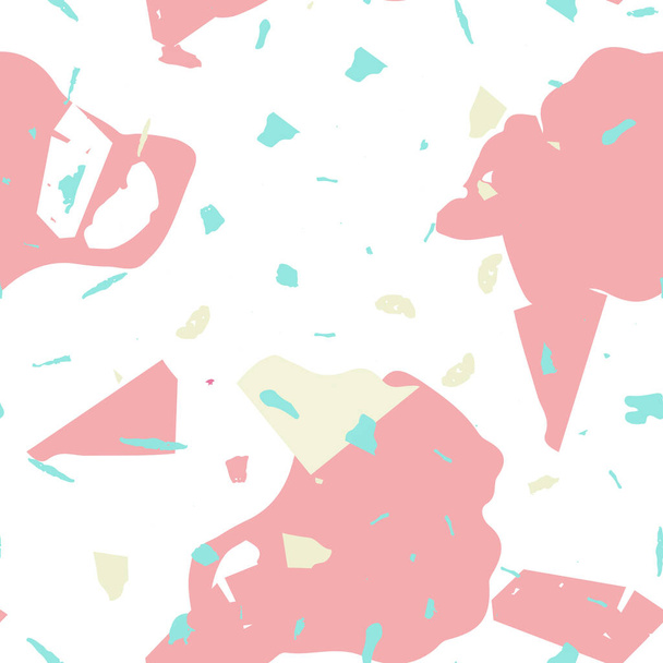 Terrazzo seamless pattern. Pink venetian flooring texture. Background made of natural stones, granite, quartz, marble, concrete.  Terrazzo  seamless pattern in cool colors.  - ベクター画像