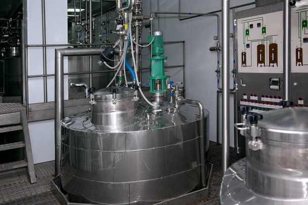 Drug production. Pharmaceutical factory. Biotechnology and drug research. Equipment for a medical factory. News in the production of modern drugs. - Photo, image