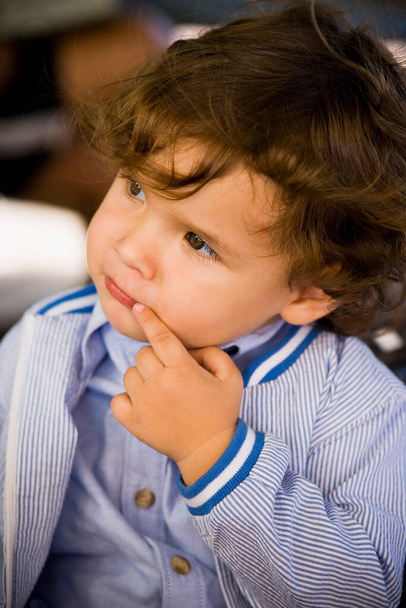 portrait of a boy in a blue shirt - Foto, immagini