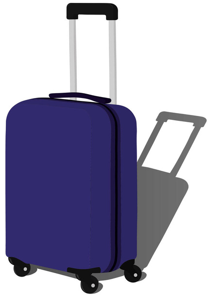 Blue suitcase luggage vector illustration - Vektör, Görsel