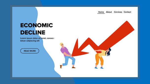 Economic Decline Business People Stopping Vector - Vector, Image