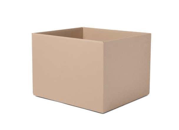 One open cardboard box isolated on white - Zdjęcie, obraz