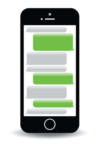 ένα πράσινο κινητό τηλέφωνο οθόνη μηνυμάτων κειμένου - Διάνυσμα, εικόνα