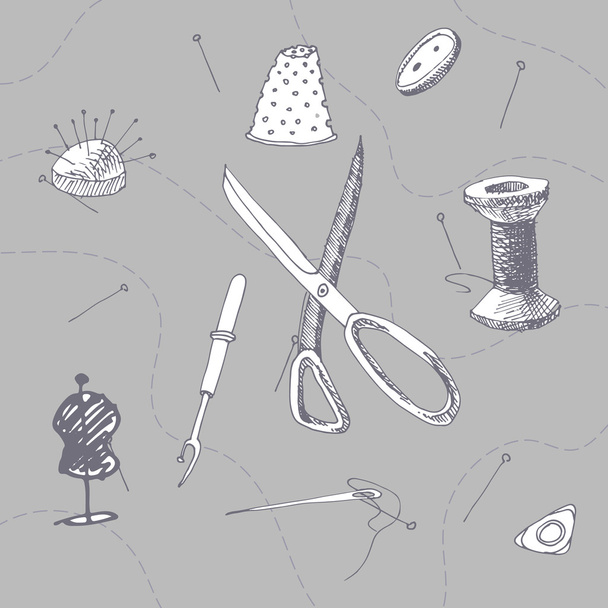 Set di accessori per cucire
 - Vettoriali, immagini