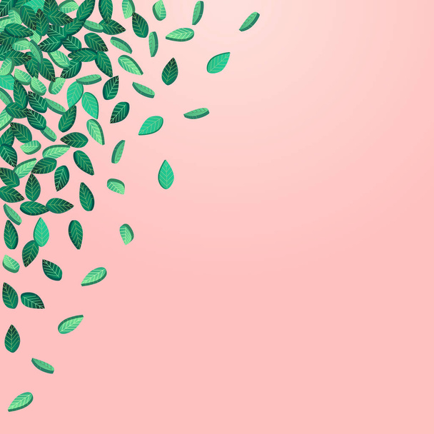 Olive Foliage Abstract Vector Pink Background Plant. Spring Leaf Background. Mint Greens Tea Wallpaper. Leaves Fly Backdrop. - Vektor, kép