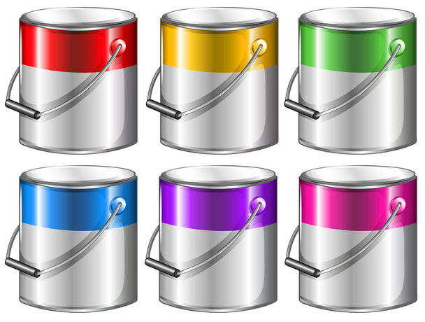 контейнеры с краской - Вектор,изображение