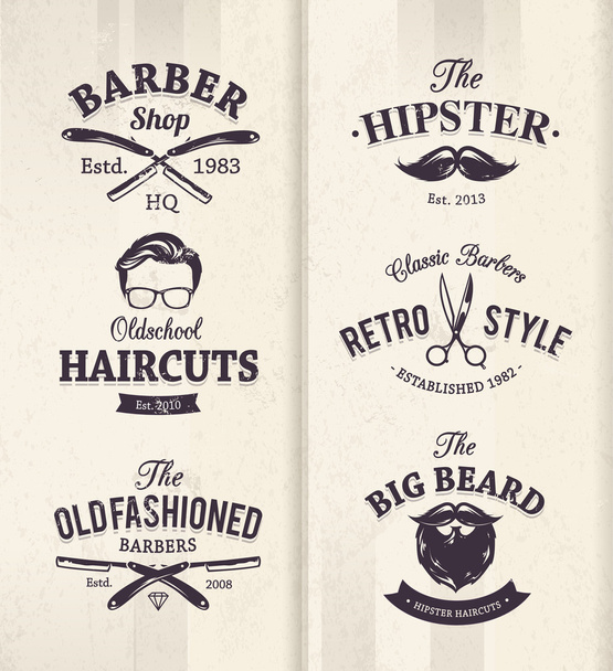 Эмблемы парикмахерской
 - Вектор,изображение