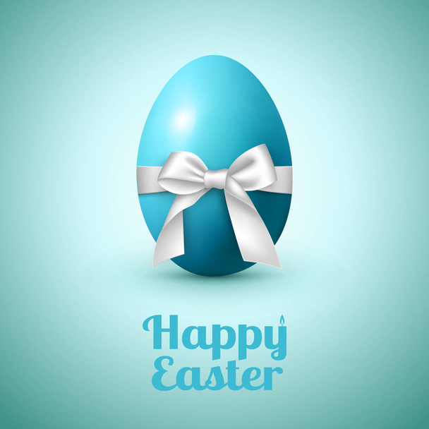 Abstract image of a large egg with a white bow and congratulations on Easter - Vector illustration - Photo, image