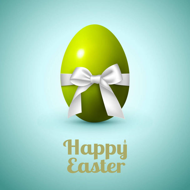 Abstract image of a large egg with a white bow and congratulations on Easter - Vector illustration - Photo, Image