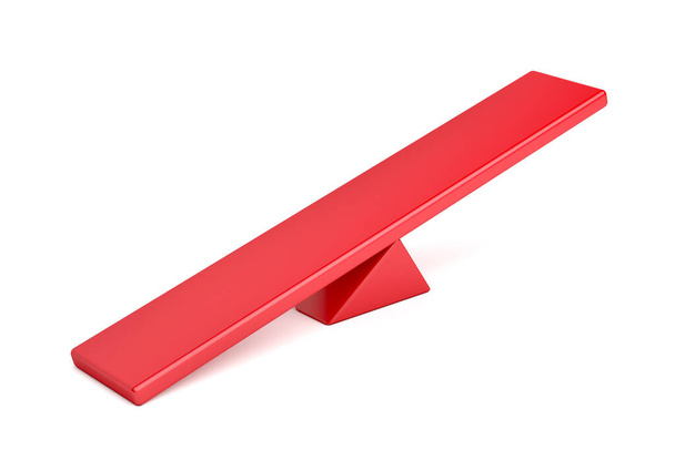 Empty red seesaw on white background - Foto, Imagen