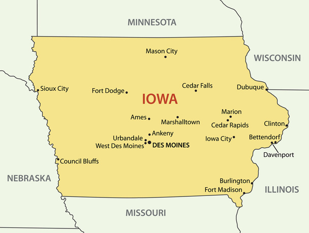 Iowa - mapa vetorial
 - Vetor, Imagem