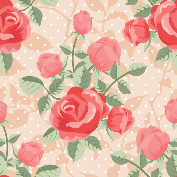Pattern with roses - Vector, Image