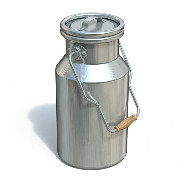 Container for milk 3D render illustration isolated on white background - Fotografie, Obrázek