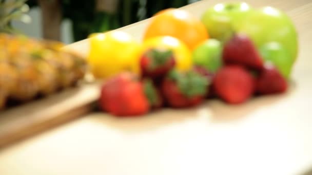 Close Up Low Fat Sliced Abacaxi Fruta Alimentação Saudável
 - Filmagem, Vídeo