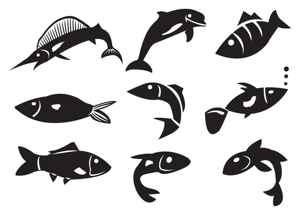 Vektorillustration verschiedener Fische - Vektor, Bild