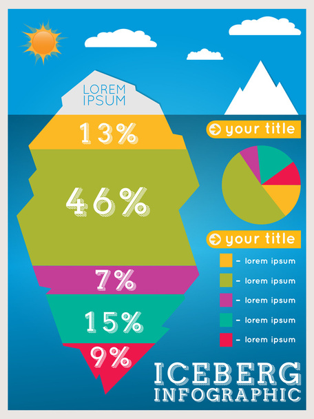 Iceberg infographic template - Vector, Image