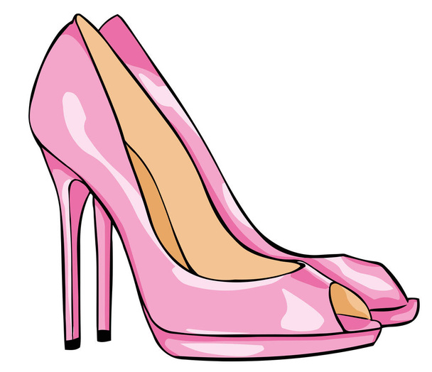 high heels pink fashion female glamour illustration  shoes - Foto, Imagem