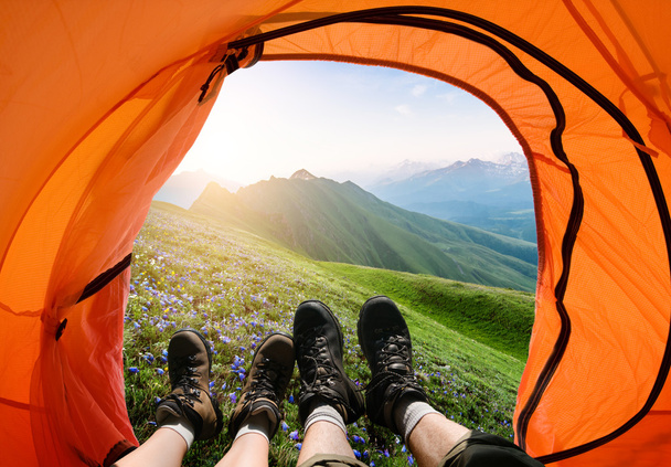 Camping en montagne
 - Photo, image