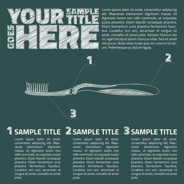 Presentación esquemática del cepillo de dientes
 - Vector, imagen