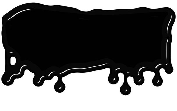 Black paint (ink) dripping down from the top - Vector, Image