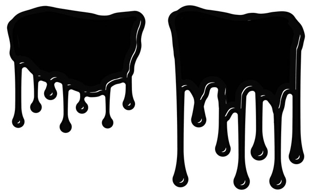 Pintura negra (tinta) goteando desde la parte superior - Vector, Imagen