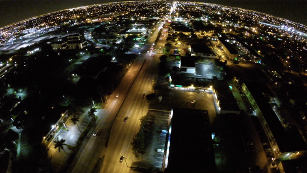 Aerial night video of the city - Footage, Video