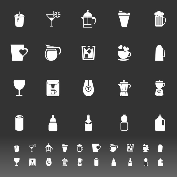 Різноманітні значки напою на сірому фоні
 - Вектор, зображення