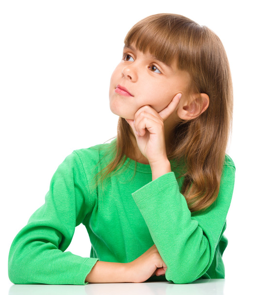 Portrait of a pensive little girl - Foto, afbeelding