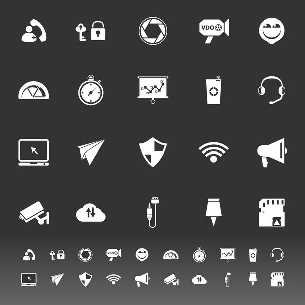 Smart phone screen icons on gray background - Vector, Image