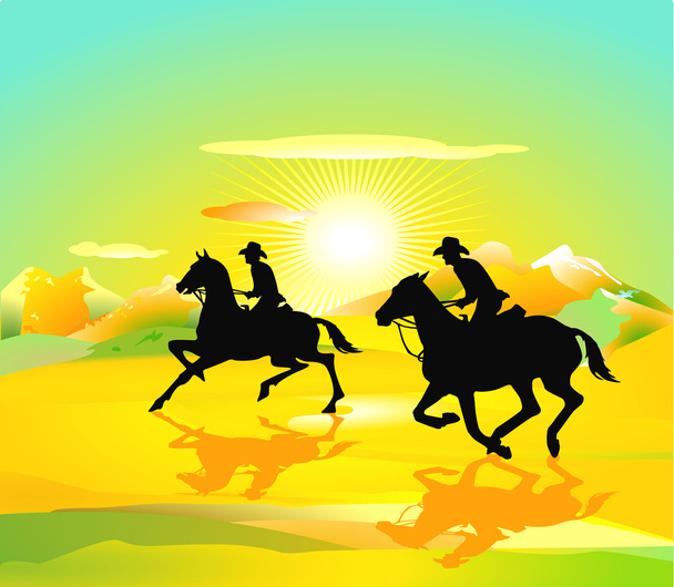 Western riding - Vector, Image