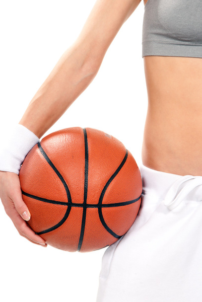 Basketball ball in hand hold - Φωτογραφία, εικόνα