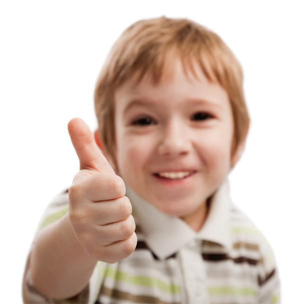 Ребенок жестом вверх
 - Фото, изображение