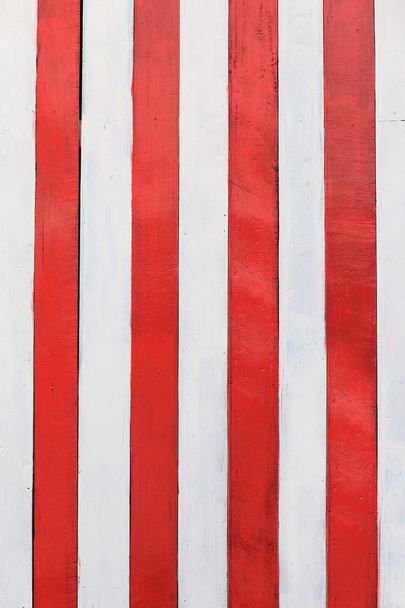 Vintage red and white wooden stripes wall texture - Foto, imagen